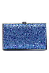 CRYSTAL EMBELLISHED BOX CLUTCH-BLUE