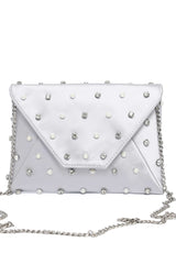 JEWEL DOT CLUTCH-SILVER