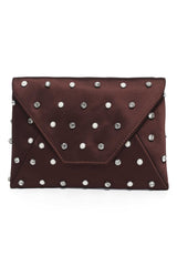 JEWEL DOT CLUTCH-COFFEE