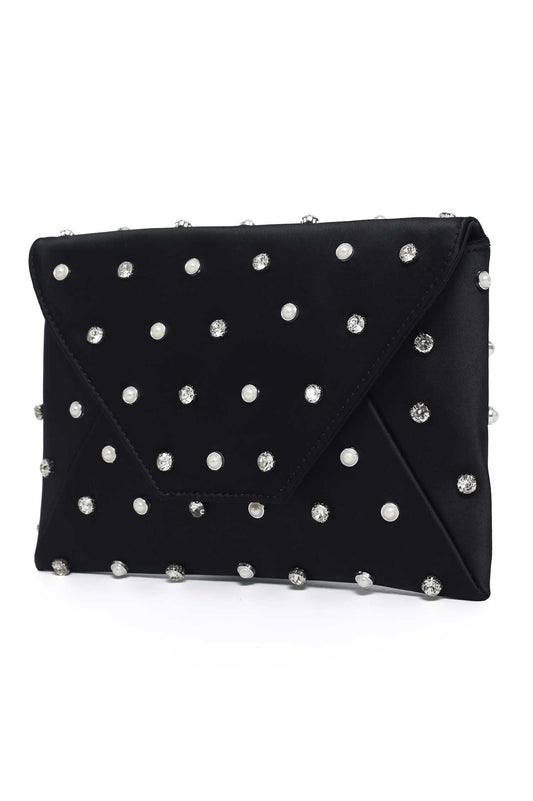 JEWEL DOT CLUTCH-BLACK