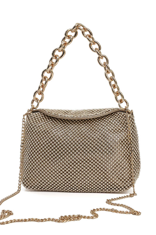 CELESTE BEAD CHAIN BAG-GOLD
