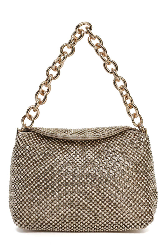 CELESTE BEAD CHAIN BAG-GOLD