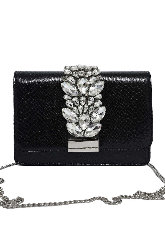 EMPERIA JEWEL CREST CLUTCH-BLACK