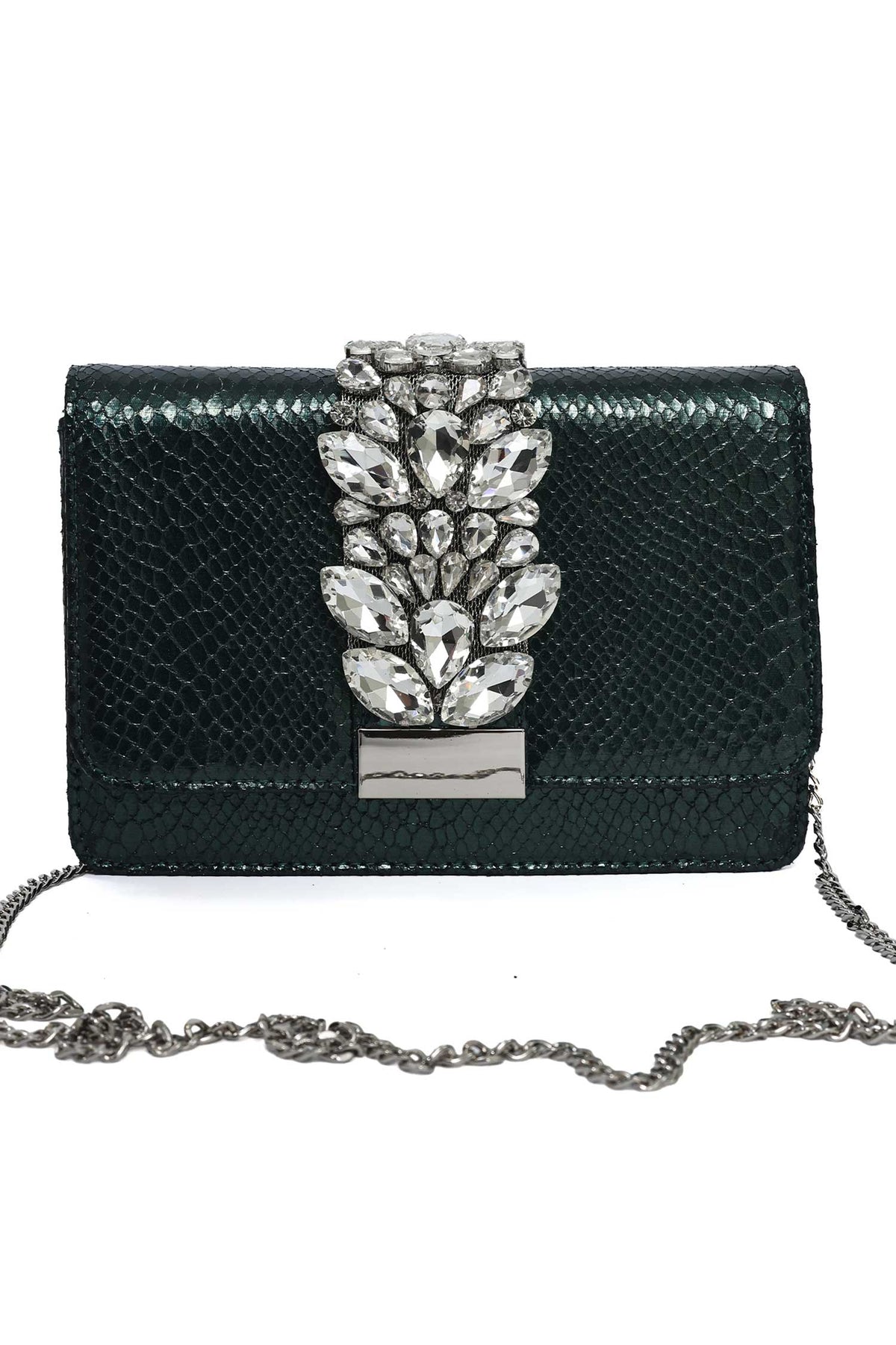 EMPERIA JEWEL CREST CLUTCH-GREEN