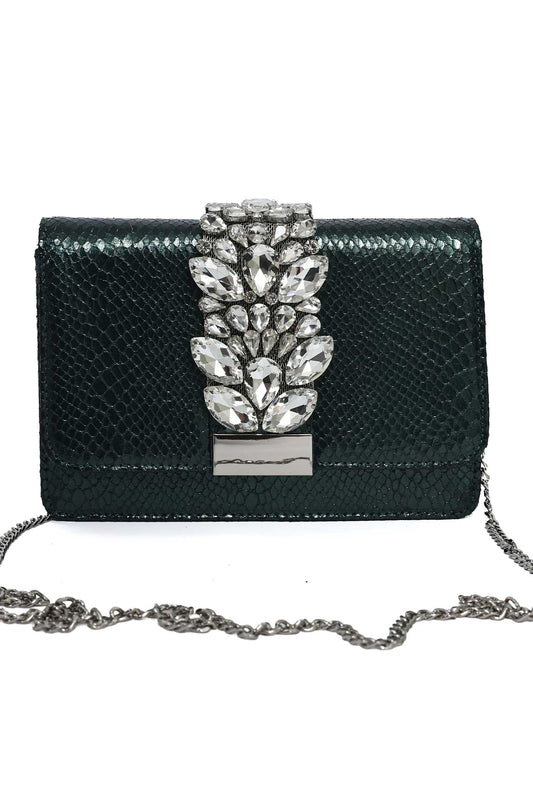 EMPERIA JEWEL CREST CLUTCH-GREEN