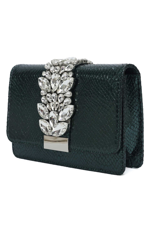 EMPERIA JEWEL CREST CLUTCH-GREEN