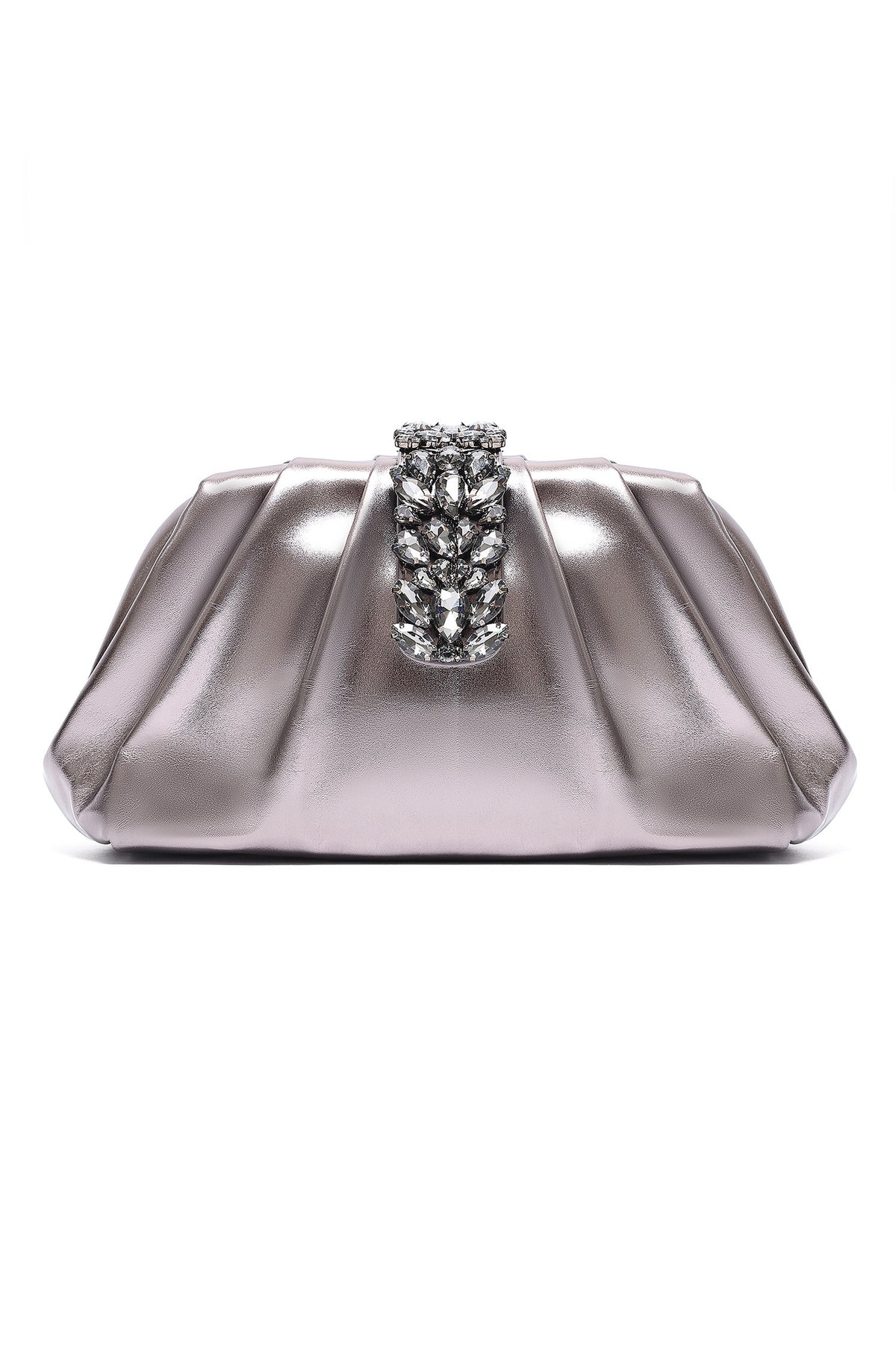 CRYSTAL CLASP PLEATED CLUTCH-GUN