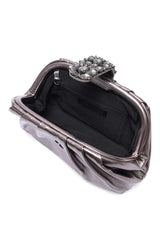 CRYSTAL CLASP PLEATED CLUTCH-GUN