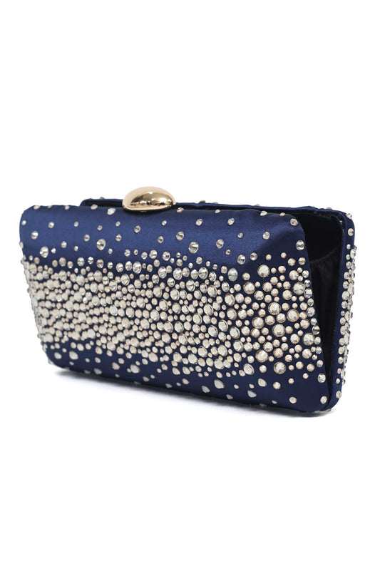 DIAMOND DUST CLUTCH-BLUE