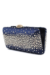 DIAMOND DUST CLUTCH-BLUE