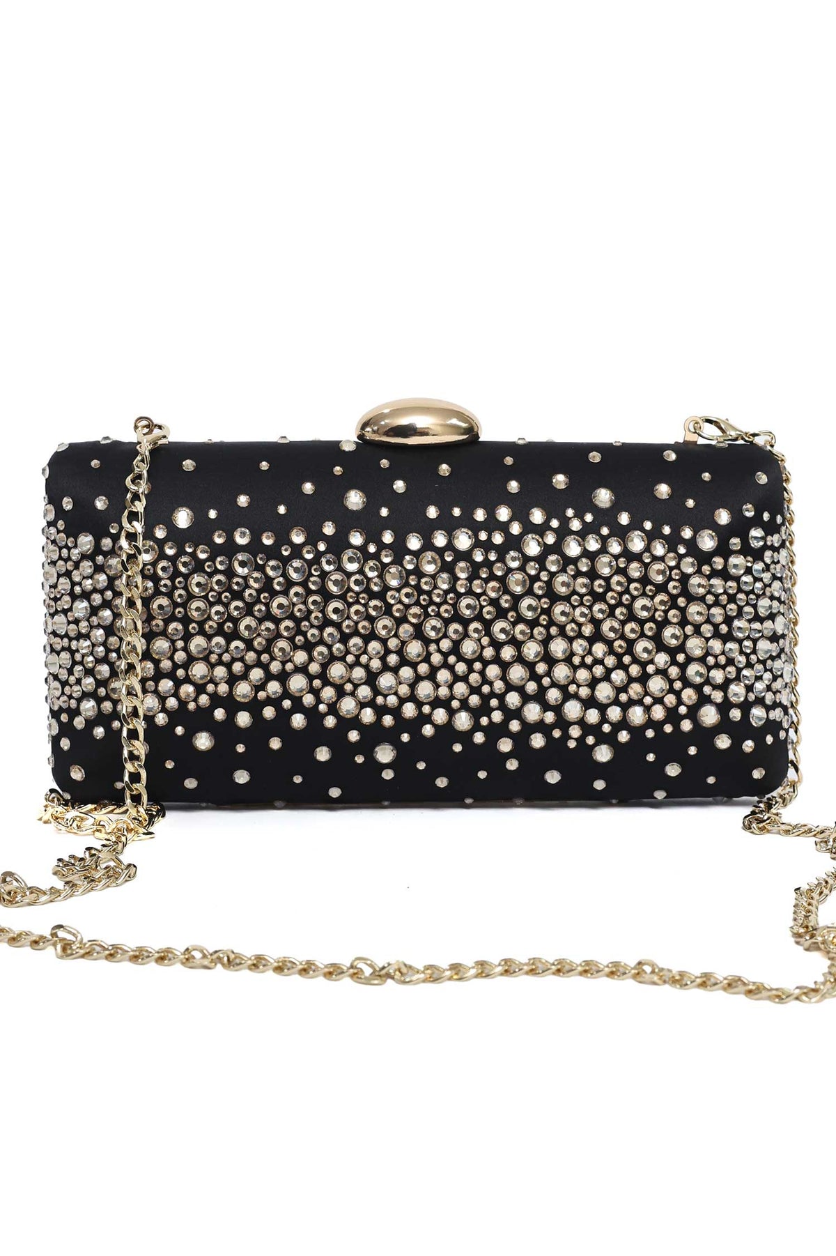 DIAMOND DUST CLUTCH-BLACK
