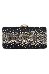 DIAMOND DUST CLUTCH-BLACK