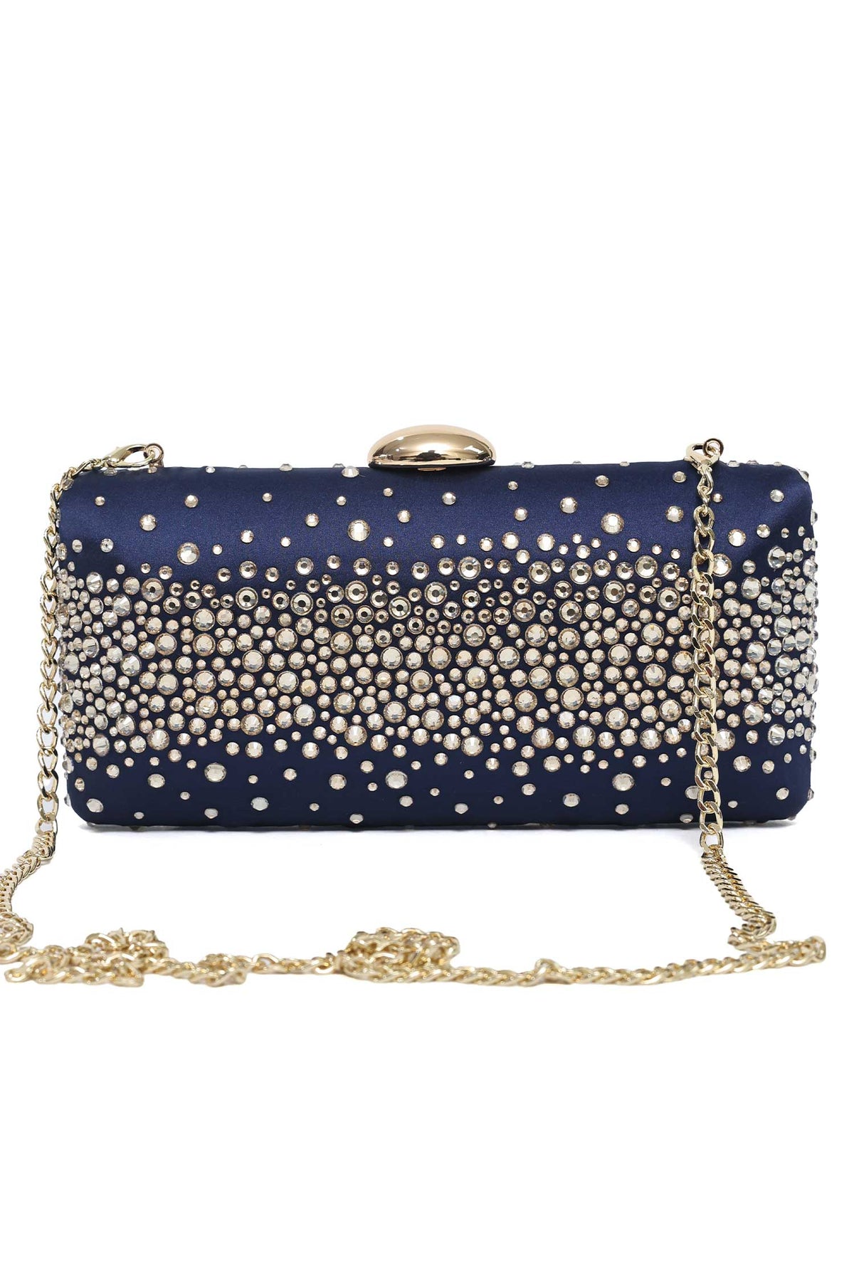 DIAMOND DUST CLUTCH-BLUE