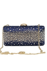 DIAMOND DUST CLUTCH-BLUE