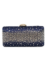 DIAMOND DUST CLUTCH-BLUE