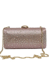 DIAMOND DUST CLUTCH-CHAMPAGNE