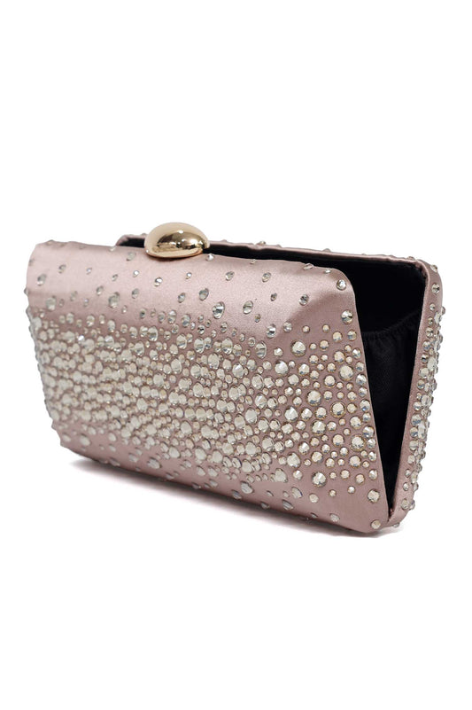 DIAMOND DUST CLUTCH-CHAMPAGNE