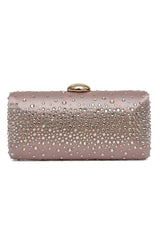 DIAMOND DUST CLUTCH-CHAMPAGNE