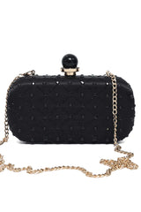 CRYSTAL WHISPER CLUTCH-BLACK