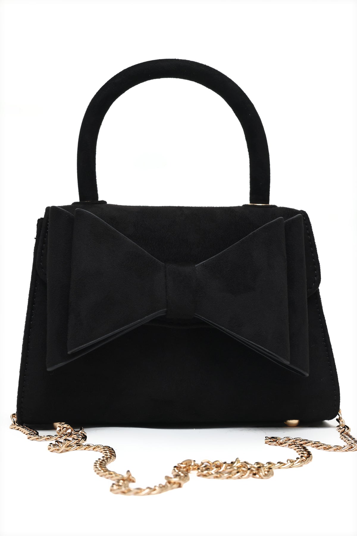 Bow Detail Leopard Bag-Black