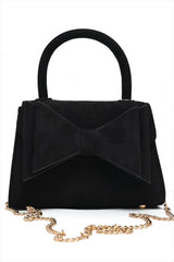 Bow Detail Leopard Bag-Black