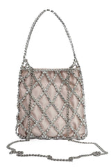 LUXORA DIAMOND MESH BAG-CHAMPAGNE