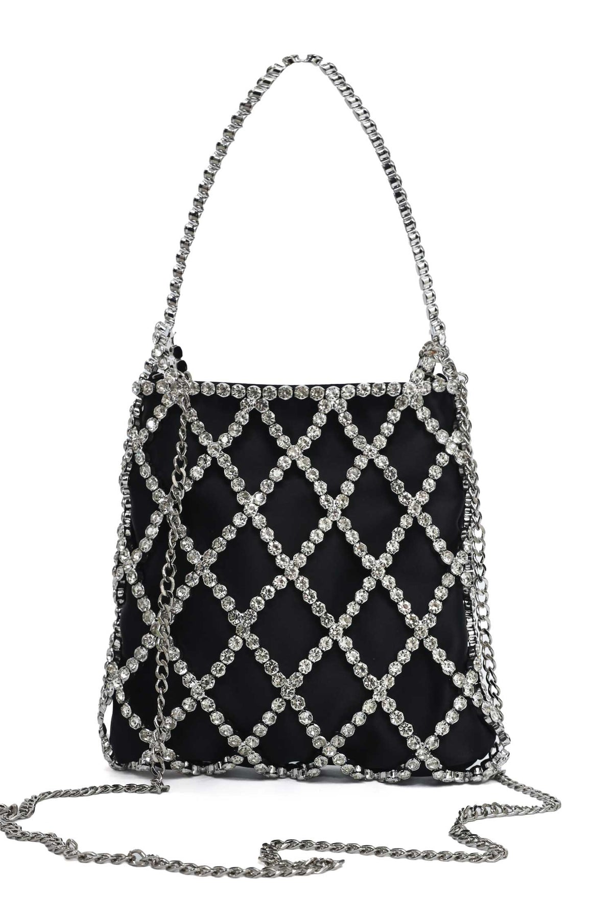 LUXORA DIAMOND MESH BAG-BLACK