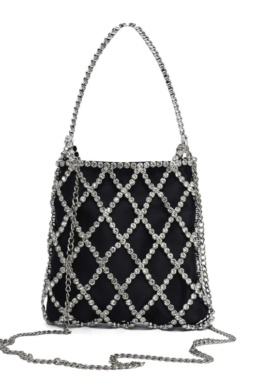 LUXORA DIAMOND MESH BAG-BLACK