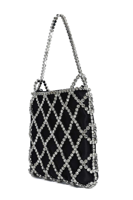 LUXORA DIAMOND MESH BAG-BLACK