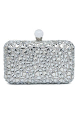 PRISMERA CRYSTAL RELIC CLUTCH-WHITE