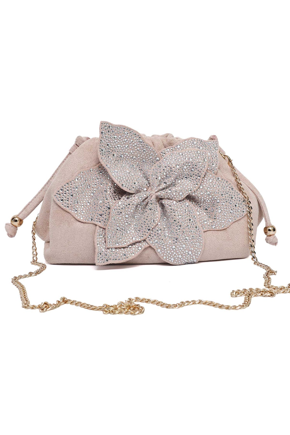 PETAL BLOOM CLUTCH-BEIGE