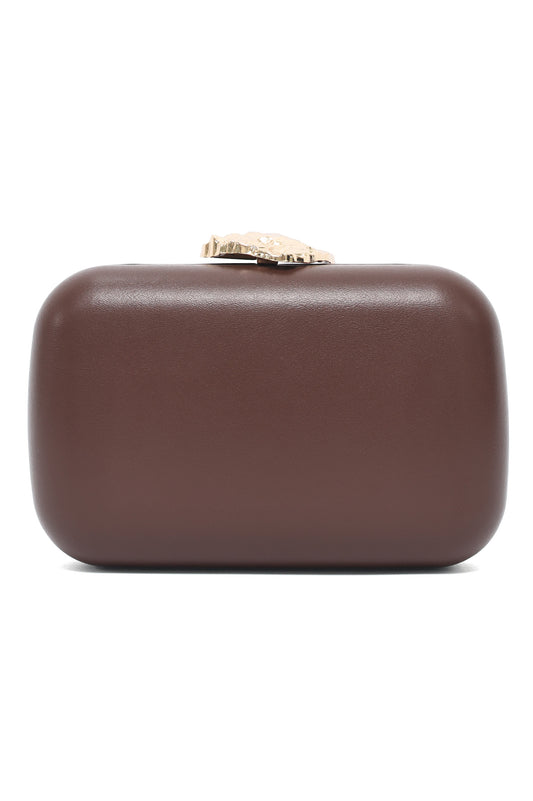 BOLD EVENING CLUTCH-BROWN