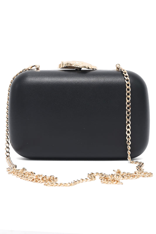 BOLD EVENING CLUTCH-BLACK
