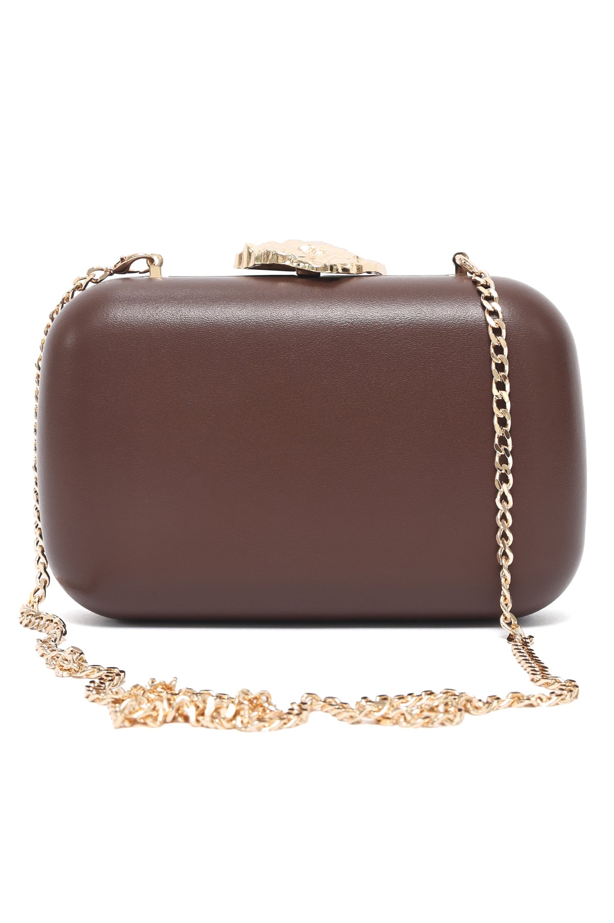 BOLD EVENING CLUTCH-BROWN