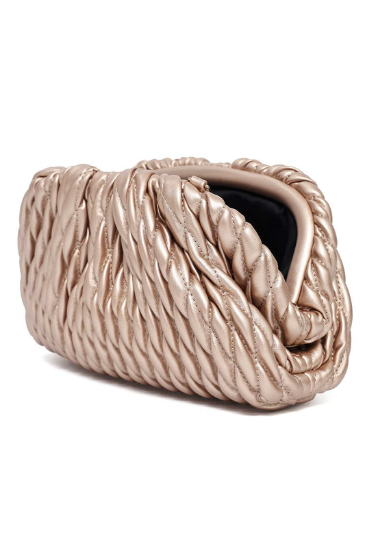 TWISTFORM COUTURE CLUTCH-GOLD