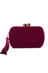 SIGNORA VELVET CLUTCH-PLUM