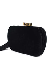SIGNORA VELVET CLUTCH-BLACK