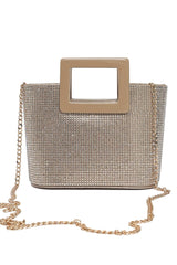 CRYSTARA SQUARE HANDLE BOX BAG-GOLD