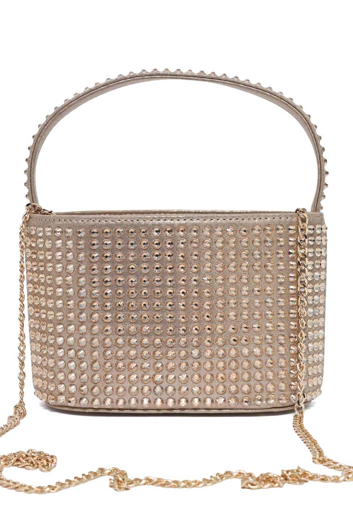 CRYSTAL SHOULDER CLUTCH-GOLD