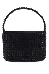 CRYSTAL SHOULDER CLUTCH-BLACK