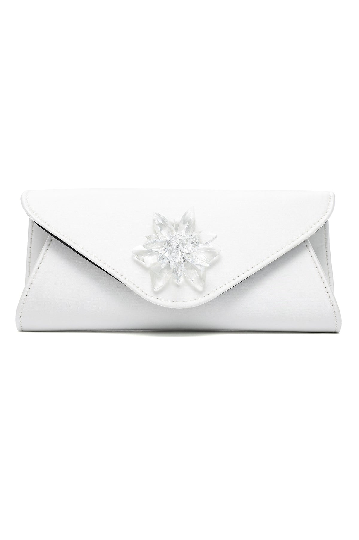 JEWEL GLAM CLUTCH-WHITE