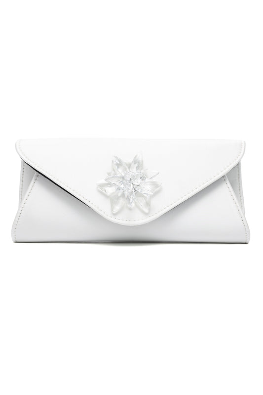 JEWEL GLAM CLUTCH-WHITE
