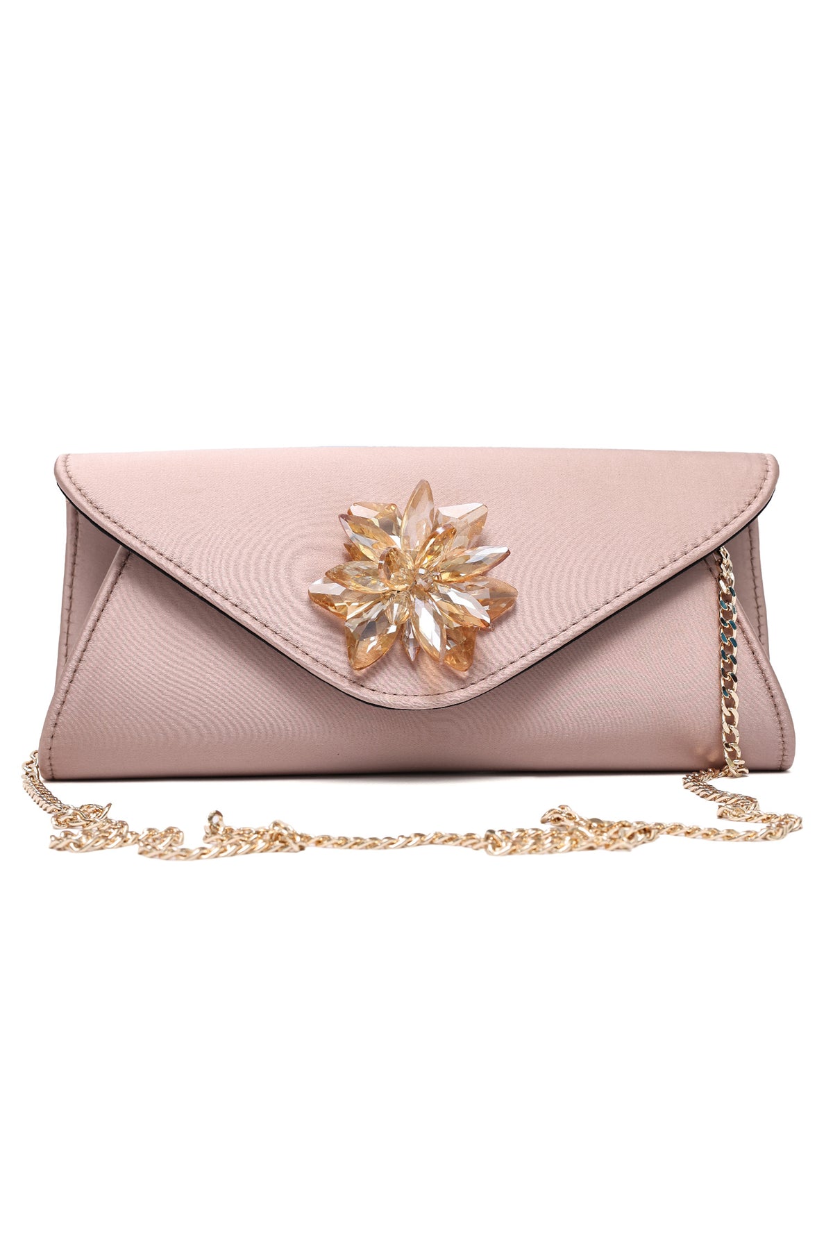 JEWEL GLAM CLUTCH-CHAMPAGNE