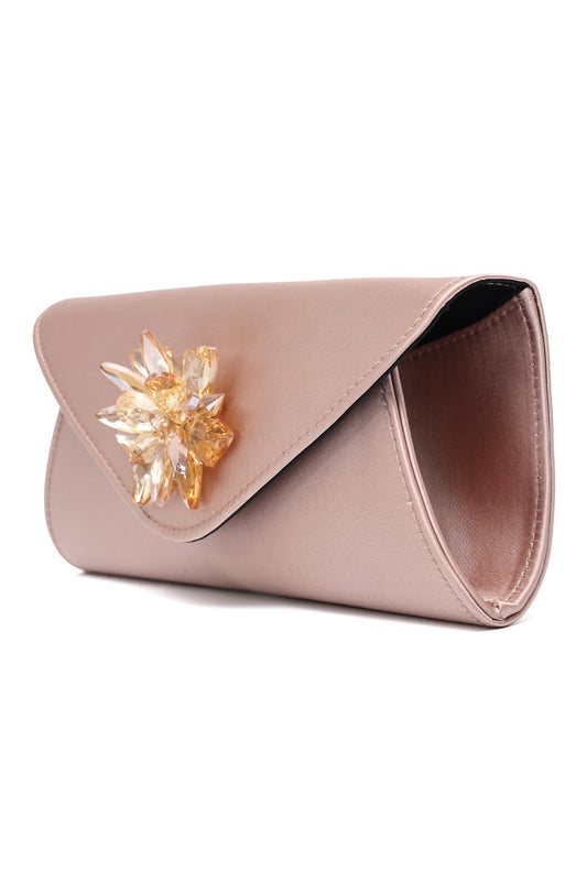 JEWEL GLAM CLUTCH-CHAMPAGNE