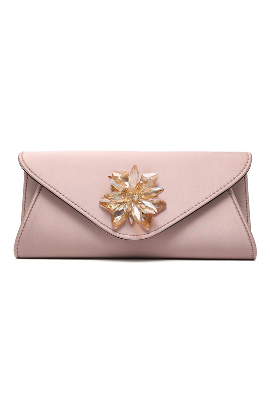 JEWEL GLAM CLUTCH-CHAMPAGNE