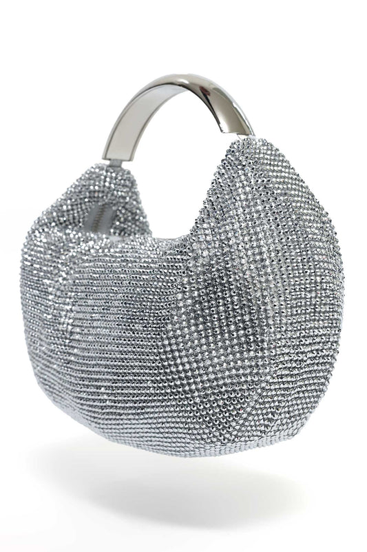 EMBELLISHED ARC CLUTCH-SILVER