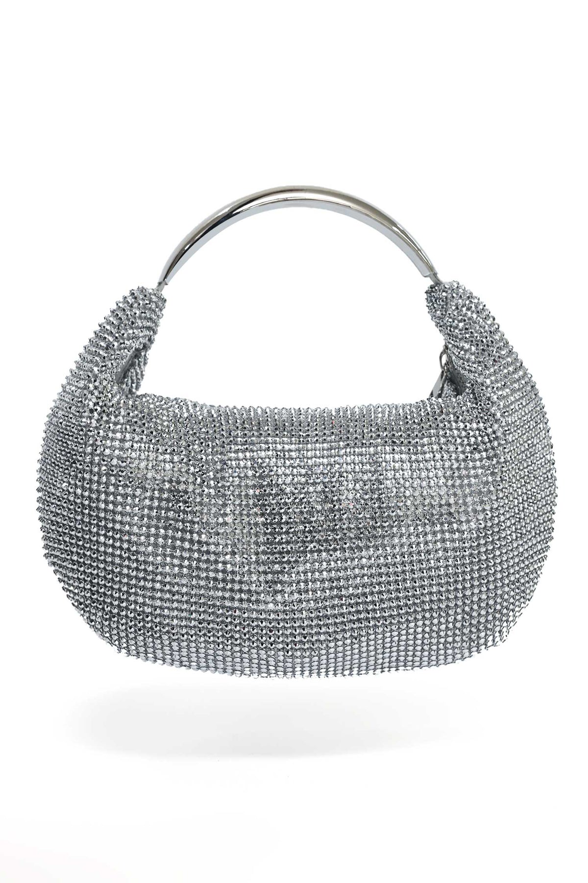 EMBELLISHED ARC CLUTCH-SILVER