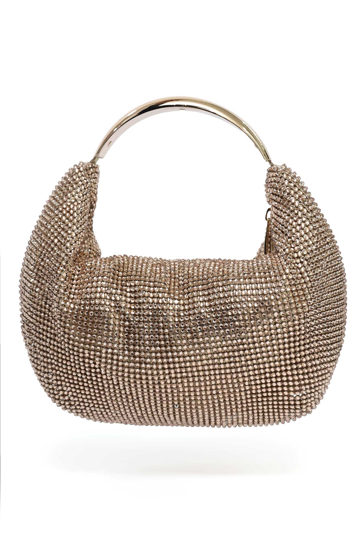 EMBELLISHED ARC CLUTCH-CHAMPAGNE