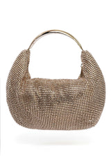 EMBELLISHED ARC CLUTCH-CHAMPAGNE