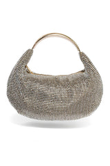 EMBELLISHED ARC CLUTCH-CHAMPAGNE